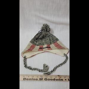 Adidas Wisconsin Patriotic Vintage Collection Tassel Beanie Hat B2